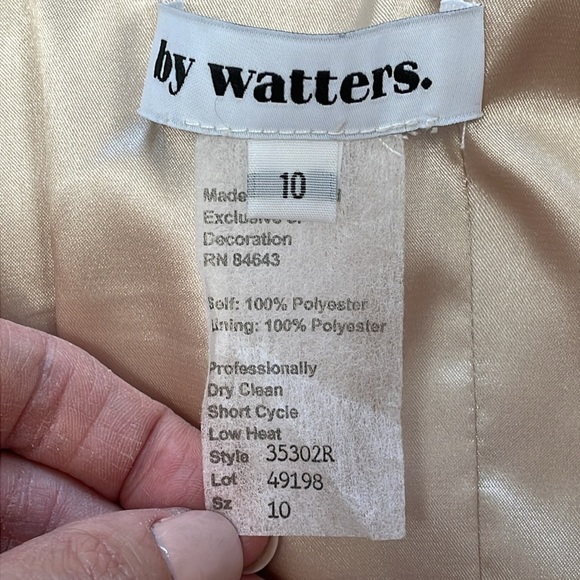 NWT By Watters Macaron Mini Dress Pearl Accent Tulle Babydoll Wedding Sz 10 - Picture 8 of 16